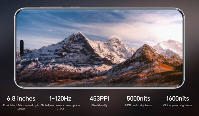 Màn hình LTPO 6.8 inch của Magic7 Pro được tích hợp với máy quét khuôn mặt 3D, mang lại trải nghiệm sử dụng tiện lợi và nhanh chóng.