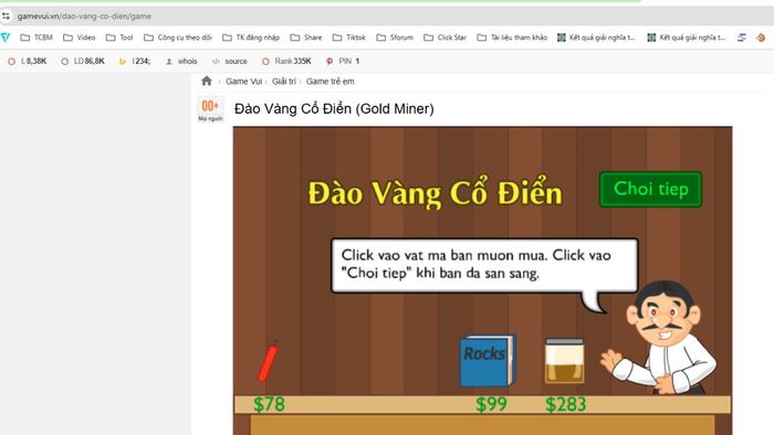 Hướng dẫn chơi game Đào vàng cổ điển trên PC - Bước 4