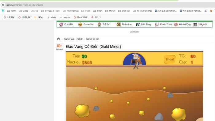 Hướng dẫn chơi game Đào vàng cổ điển trên PC - Bước 3
