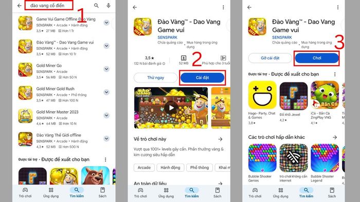 Tải game Đào vàng cổ điển trên điện thoại