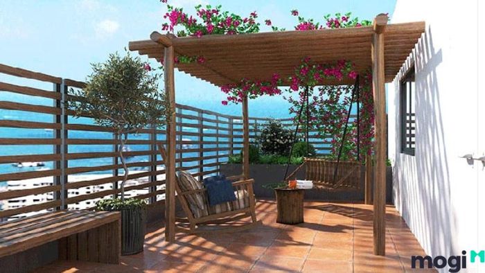 Giàn hoa sắt lắp đặt tại ban công