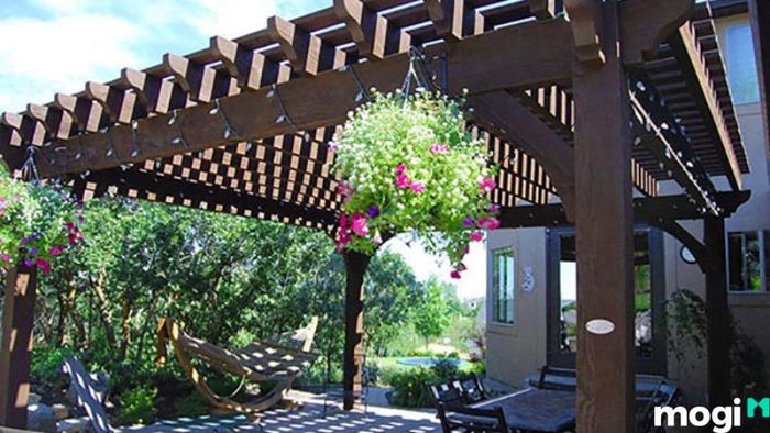 Giàn hoa sắt kiểu dáng hiện đại