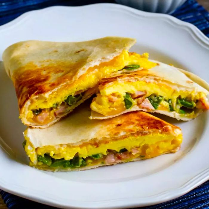 Jalapeno & Canadian Bacon Breakfast Quesadillas