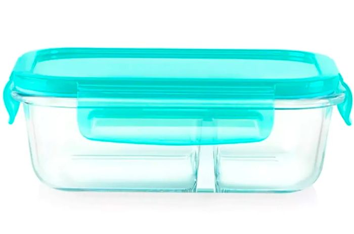 Walmart Pyrex MealBox 2.3-Cup Divided Glass Food Storage Container with Blue Lid