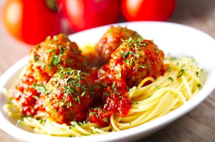 Spaghetti and meatballs.