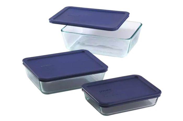 Walmart Pyrex Glass Rectangle Storage Set, 6-Piece