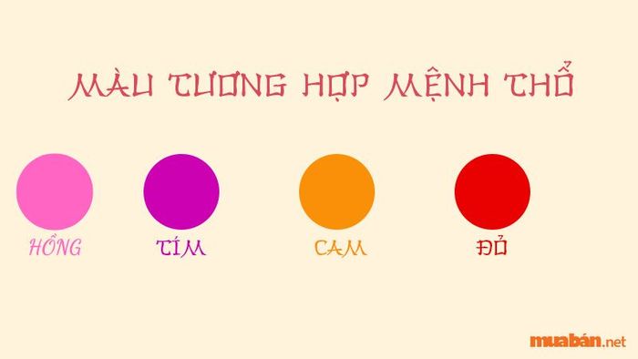 Màu sắc thuộc mệnh Hỏa sẽ tương sinh và giúp thúc đẩy vận khí cho người mệnh Thổ.