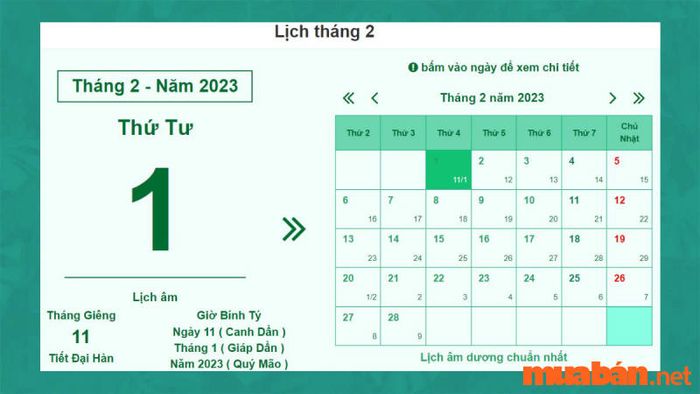 Tháng 2 năm nay có bao nhiêu ngày?