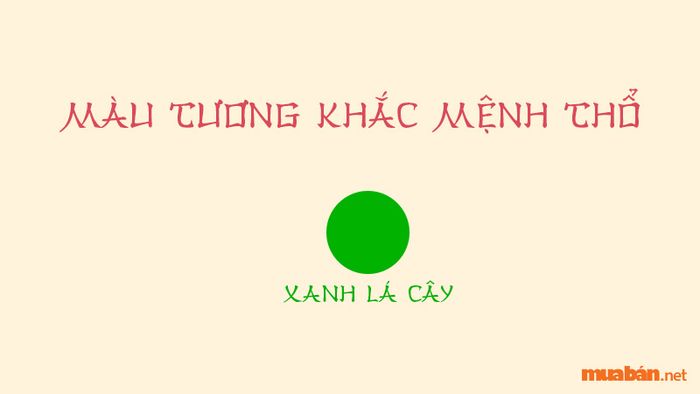 Các màu sắc tương khắc với mệnh Thổ