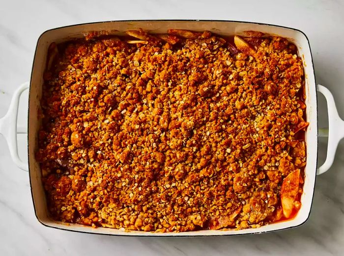 apple crisp baked in a dish