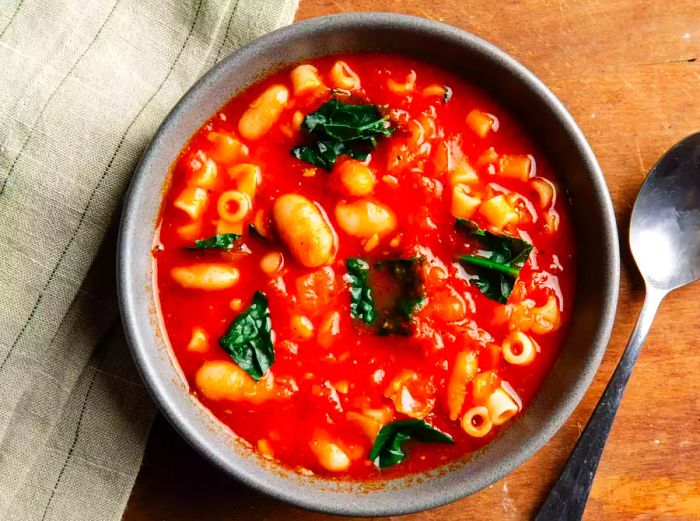 Pasta e Fagioli Soup in a Bowl