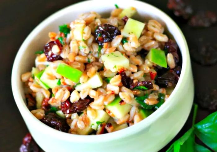 Cherry Farro Salad with a Sweet Vinaigrette