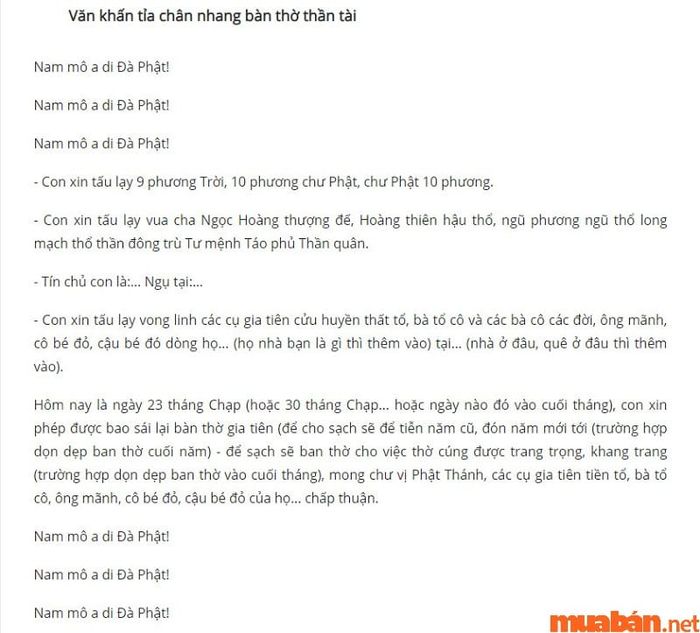 Mẫu văn khấn xin phép tỉa chân hương bàn thờ thần tài