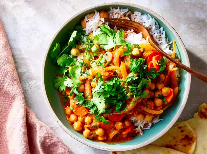 cilantro-topped bean bowl