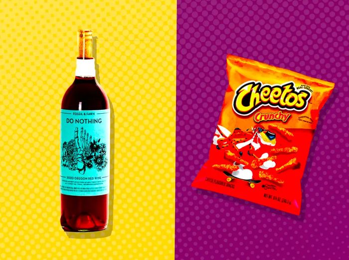 Wine and Chip Pairing Infographic on a Colorful Background