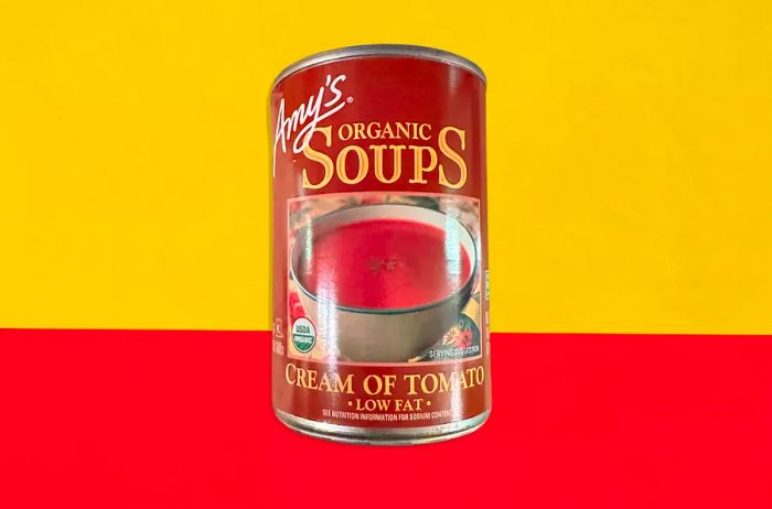 A Can of Amy's Organic Cream of Tomato Soup