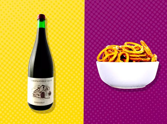 Wine and Chip Pairing Infographic on a Colorful Background