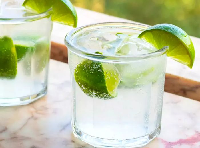 Ranch Water with Lime on a sun-drenched windowsill