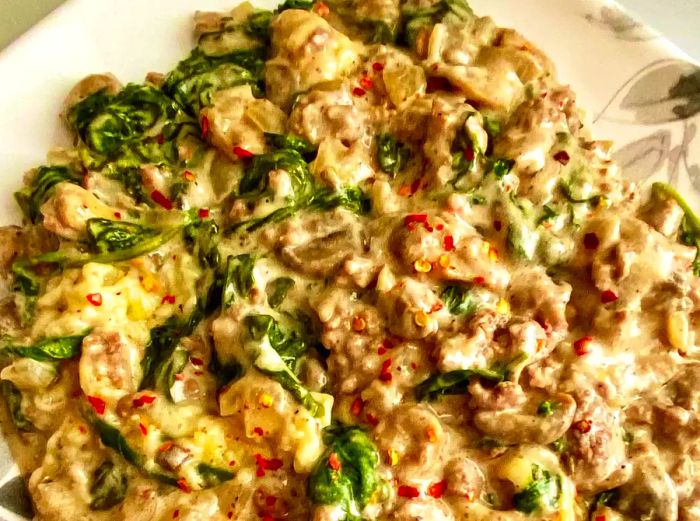 Ground Beef-Spinach Casserole