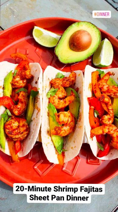 20-Minute Shrimp Fajitas Sheet Pan Dinner