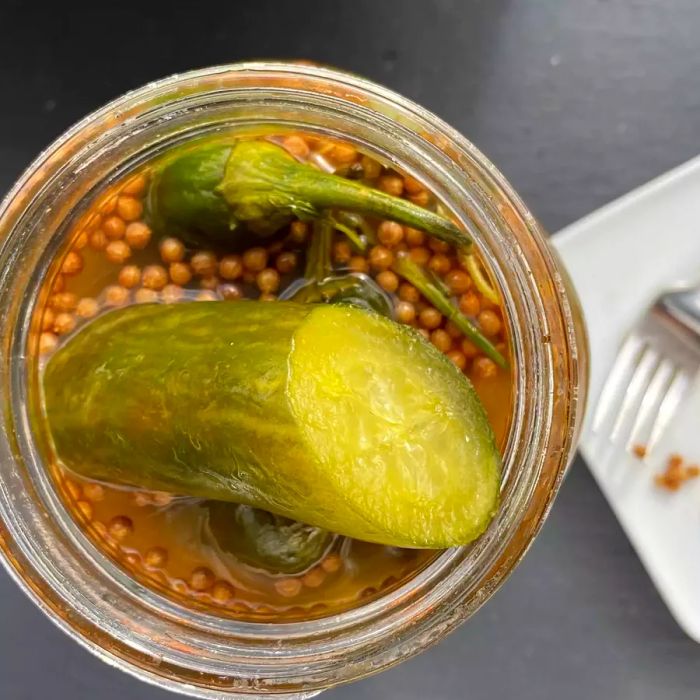 Za'atar Pickles in a jar