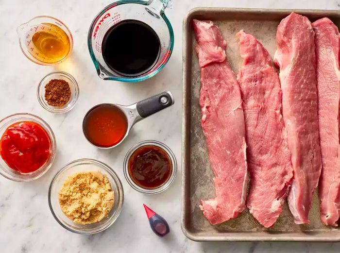 All the ingredients are ready to make char siu.