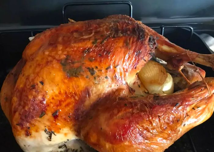 A dry-brined whole turkey