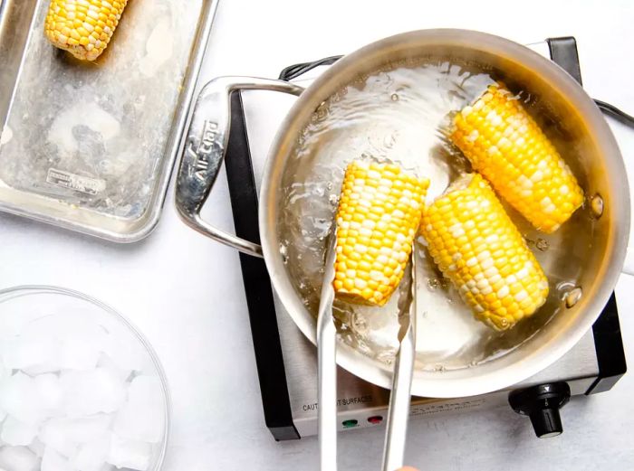 Blanching corn