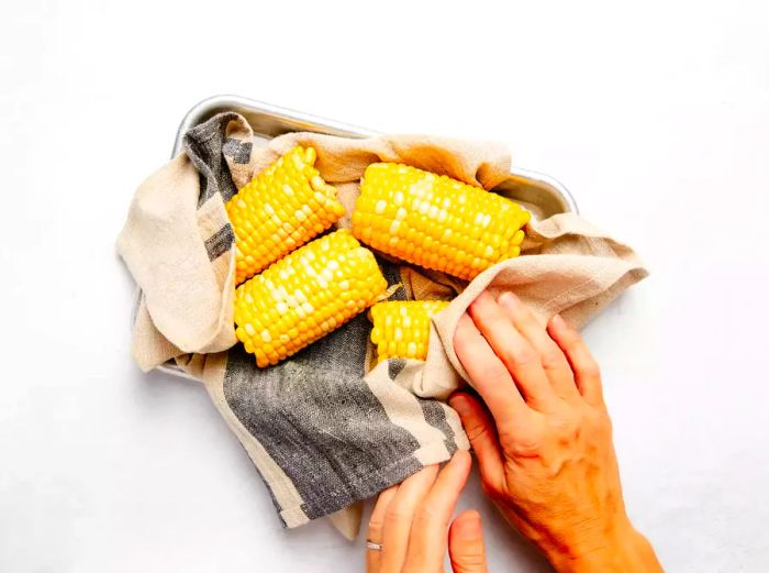 Drying corn cobs