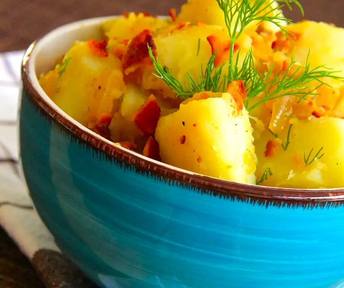 A bowl of authentic Real German Potato Salad