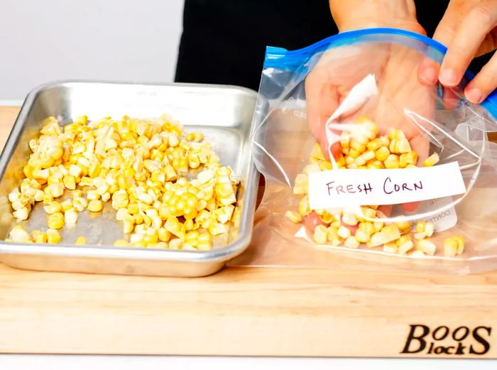 Freezing fresh corn