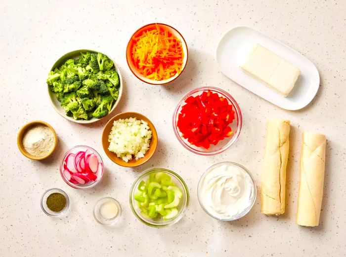 Ingredients for Veggie Pizza