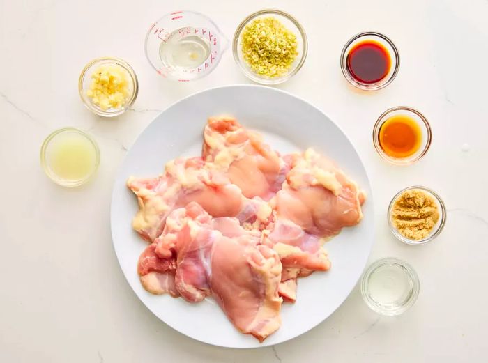 Ingredients for Vietnamese Lemongrass Grilled Chicken