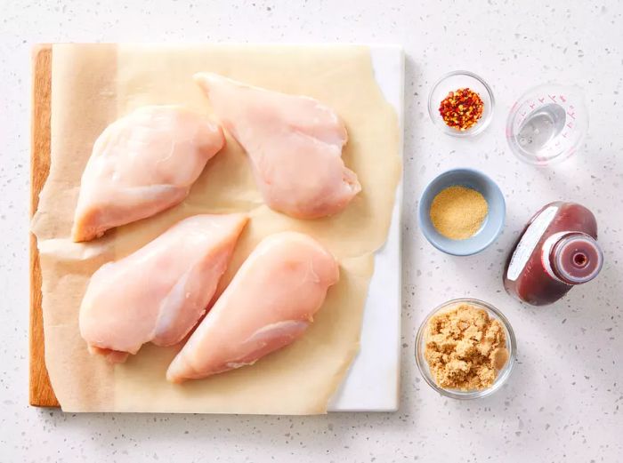 Ingredients for preparing slow cooker BBQ chicken