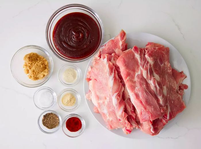 Ingredients for slow cooker pork rib tips