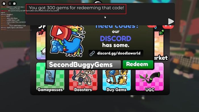 Hướng dẫn nhập mã code Doodle World - bước 4