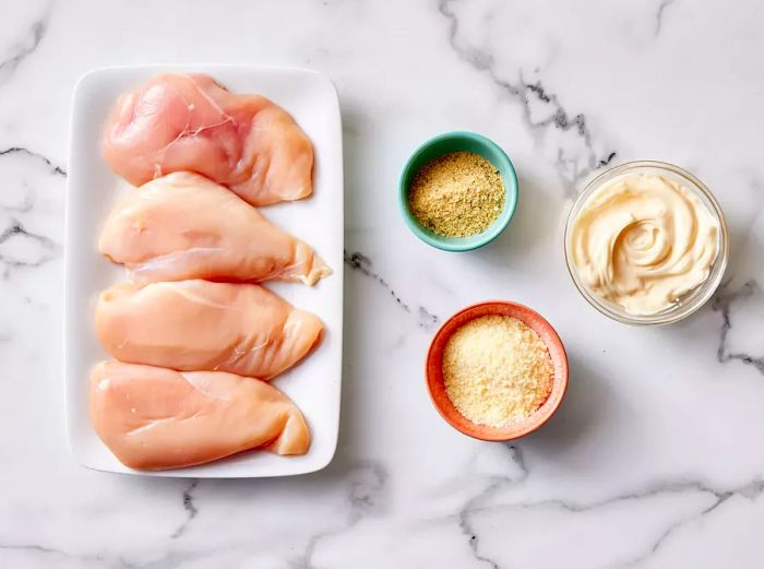 Ingredients for Parmesan-Crusted Chicken