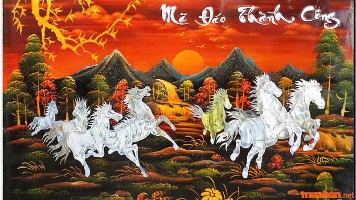 Tranh sơn mài mã đáo thành công