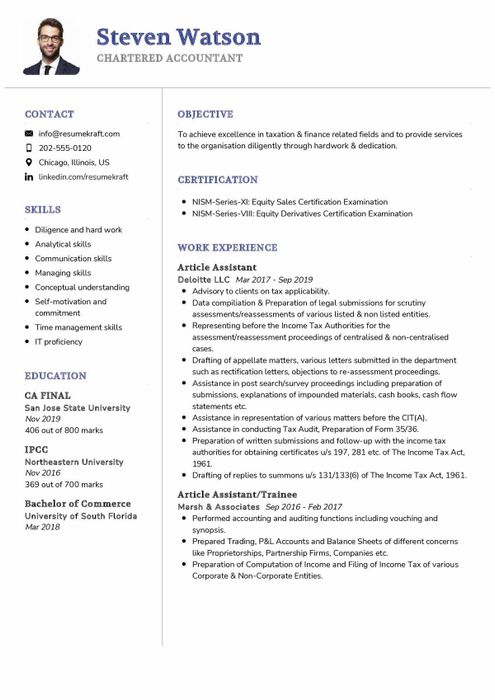 Mẫu CV kế toán bằng tiếng Anh – Mẫu 2