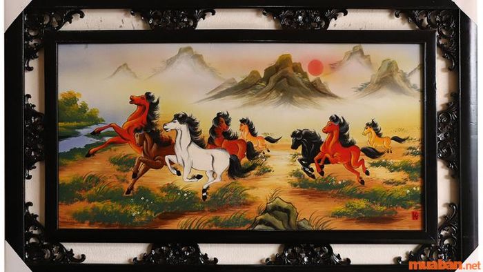 Tranh sứ Bát Tràng mã đáo thành công