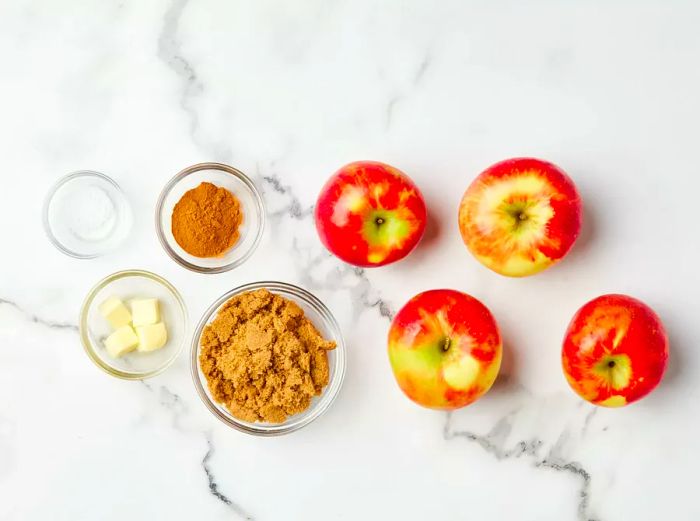 Ingredients ready for making baked apples