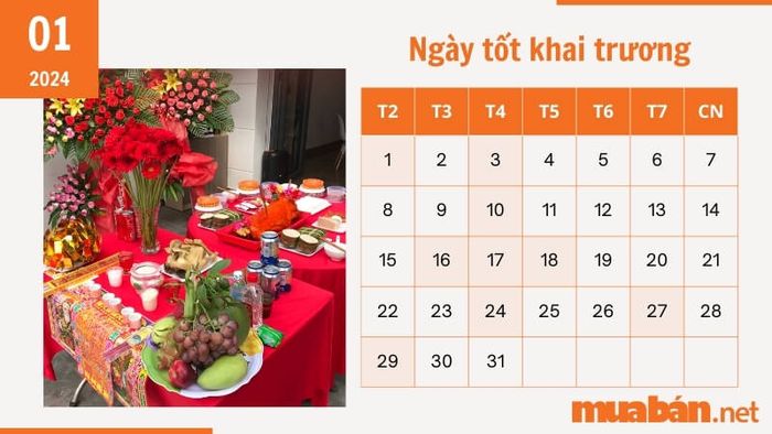 Ngày khai trương tốt đẹp theo lịch âm tháng 1