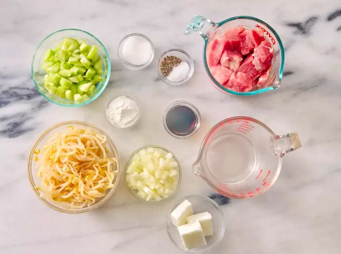 Ingredients ready for Chop Suey preparation