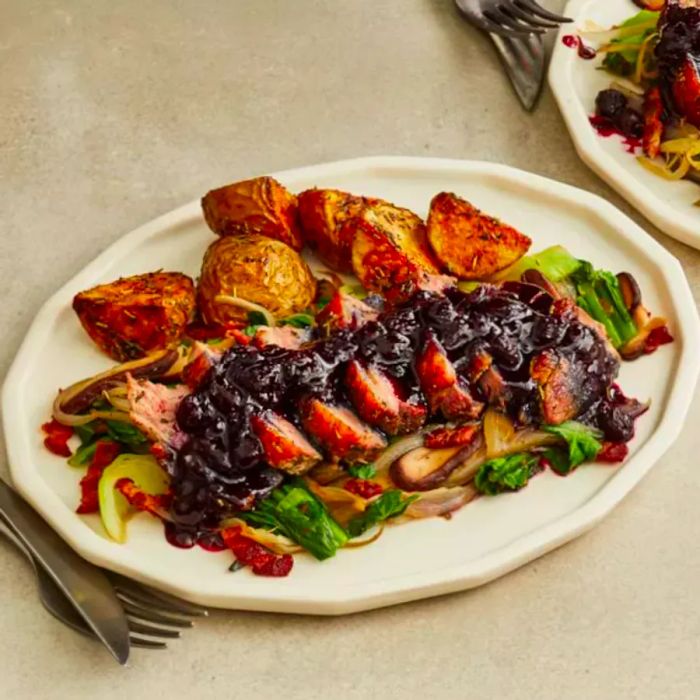 Seared Duck Breast with Blueberry Glaze