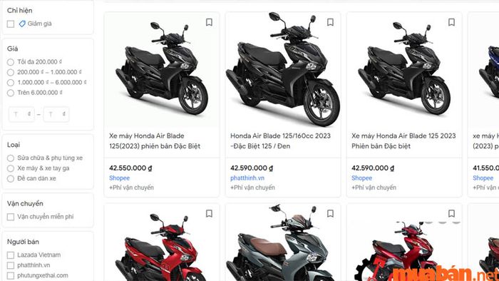 Bạn có thể mua xe Air Blade 2020 với mức giá hấp dẫn trên các sàn TMĐT