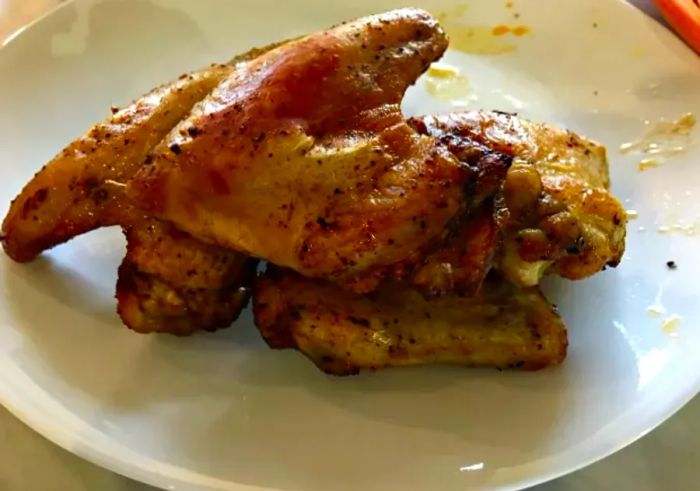 Edited wings in the Airfryer photo by Leslie Kelly