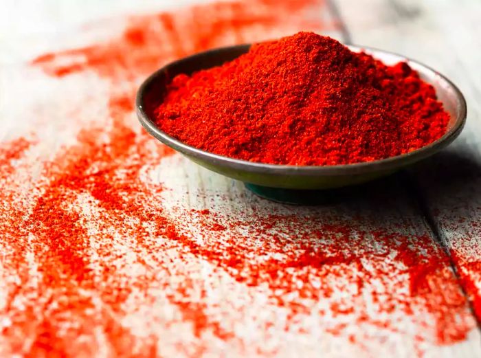 A bowl of ground paprika