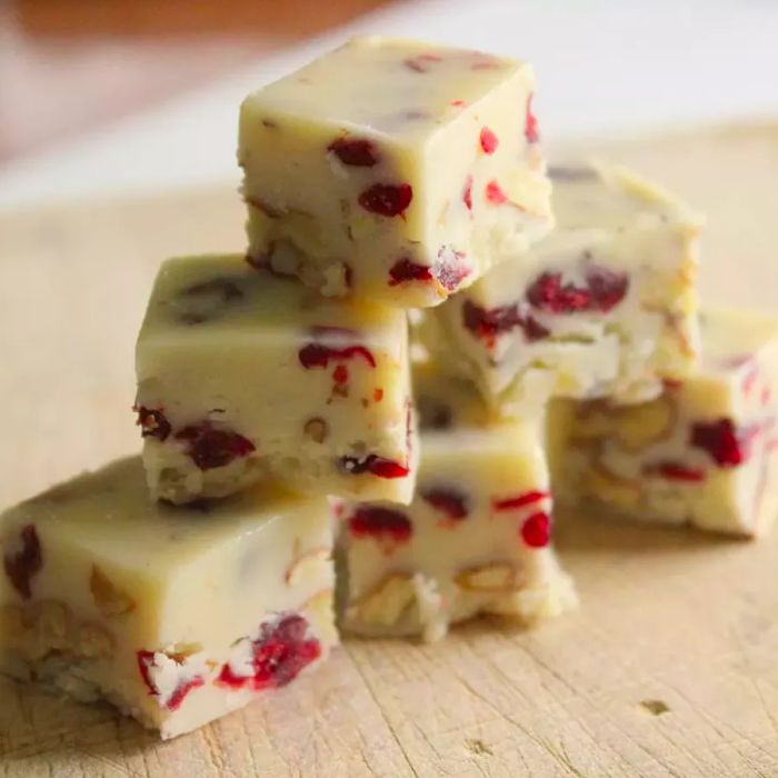 White Cranberry Walnut Nutmeg Fudge