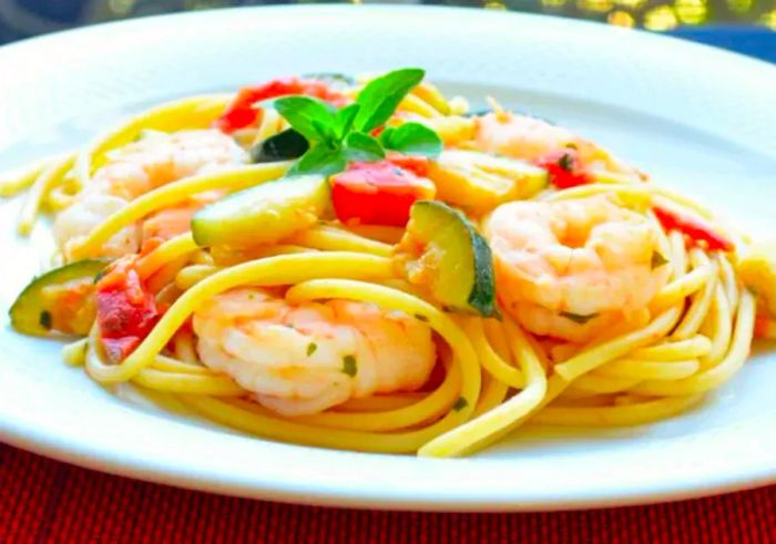 Bucatini Pasta with Shrimp and Anchovies