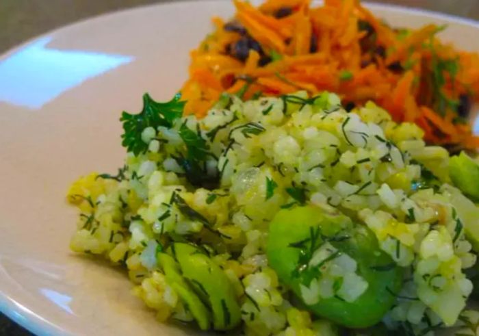 Persian Sabzi Polo (Herb Rice with Fava Beans)